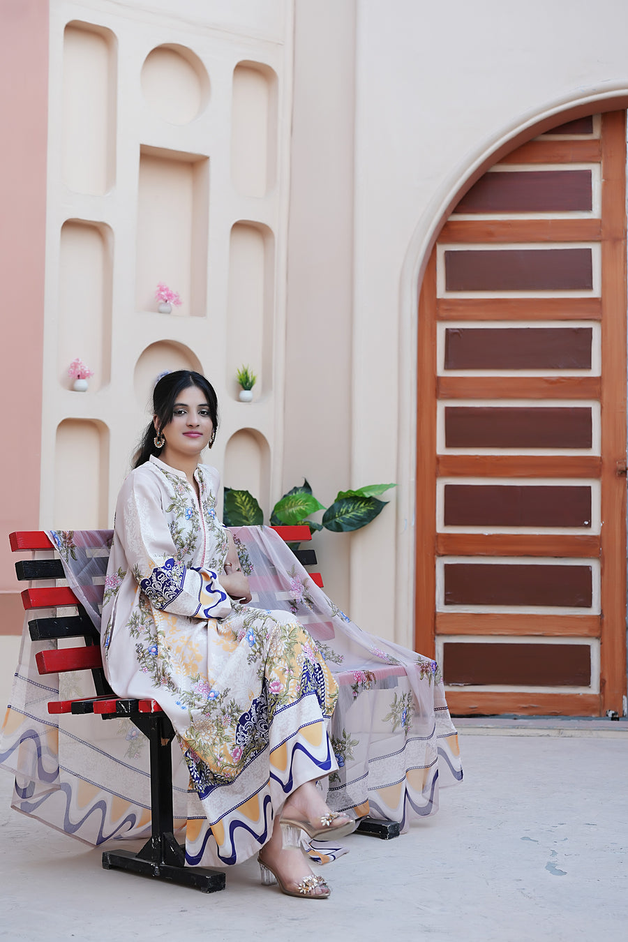 Lavender Bloom – 3-Piece Printed Kaftan Set