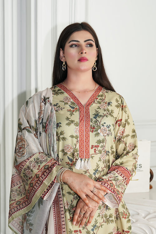Gulzaar – 3 Piece Printed Suit
